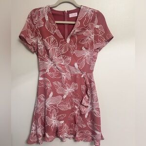 Pink Lily Mauve Floral Mini Dress